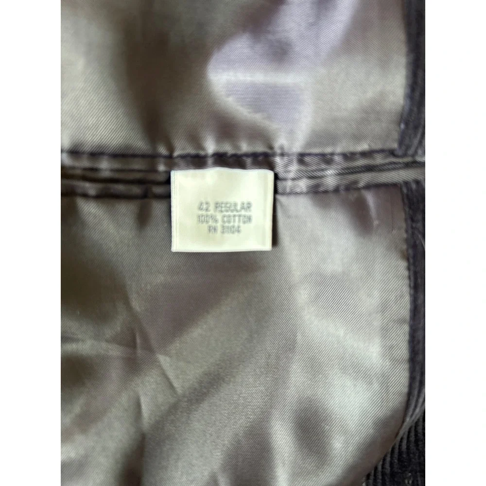 Mens Dark Navy Corduroy Blazer Jacket 42‎ Regular Cotton Single Breasted